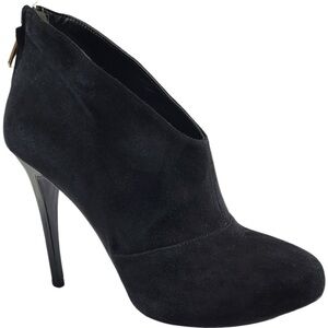 Guess Carlice Black Suede Ankle Heel Booties Size 7